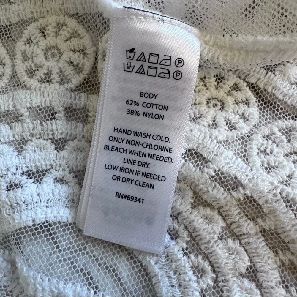 Rachel Zoe Lace Kimono Cover Up Duster White Sheer Bohemian